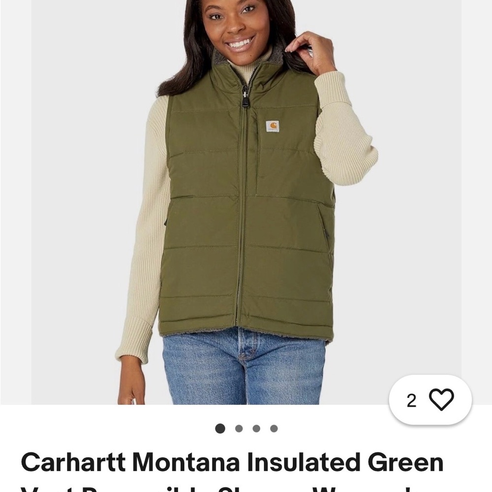 New Medium Carhartt Women's Green Insulated Vest